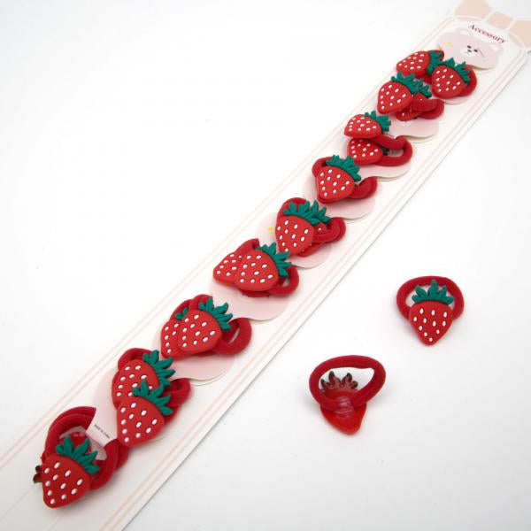 6-4029 Strawberry Kids' Hair Tie (Price per 1 pc)