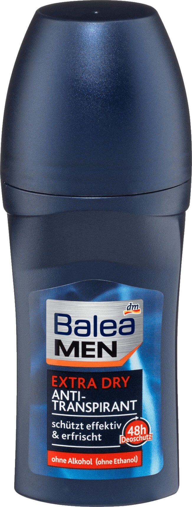 Balea Extra Dry Men's Roll-On Deodorant, 50 mL