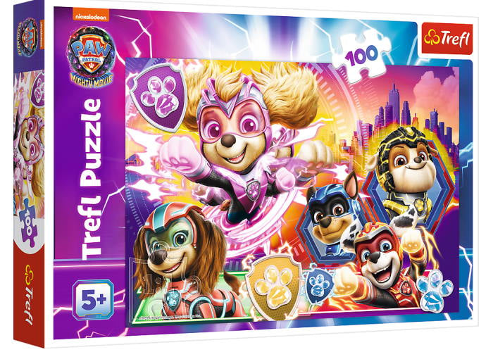 Trefl 16460 Paw Patrol Meet the Mighty Pups Puzzle, 100 Pieces