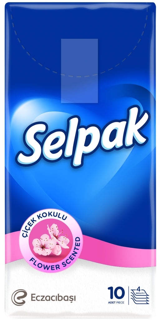 Selpak Flower 4-Ply Facial Tissues, 10 Packs