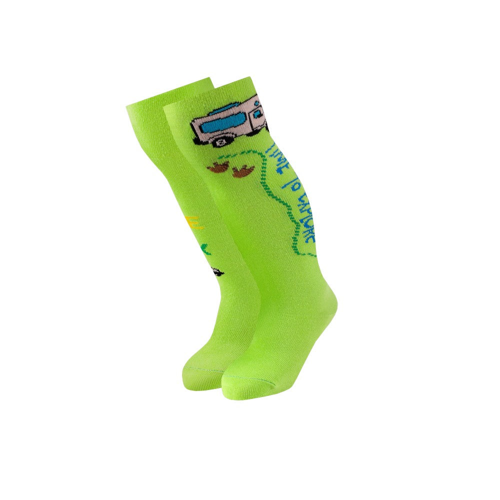 Duna 5425 Lime Patterned Cotton Kids' Tights, 86-92 cm - Image 2