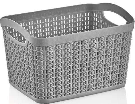 Ucsan Plastik M-093 Knit-Style Storage Basket, 21 x 16 x 14 cm, 3.3 L