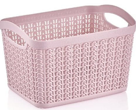 Ucsan Plastik M-093 Knit-Style Storage Basket, 21 x 16 x 14 cm, 3.3 L - Image 2