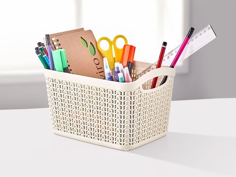 Ucsan Plastik M-093 Knit-Style Storage Basket, 21 x 16 x 14 cm, 3.3 L - Image 4