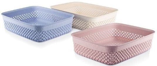 Ucsan Plastik Drop M-161 Storage Basket, 24.5 x 19.5 x 6.5 cm, 2.2 L