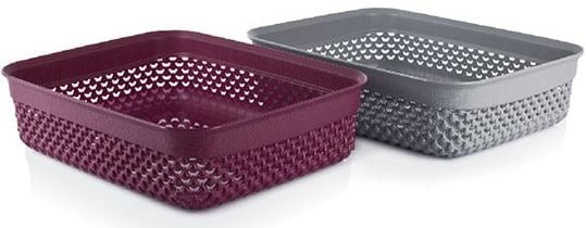 Ucsan Plastik Drop M-161 Storage Basket, 24.5 x 19.5 x 6.5 cm, 2.2 L - Image 2