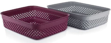 Ucsan Plastik Drop M-161 Storage Basket, 24.5 x 19.5 x 6.5 cm, 2.2 L - Image 2