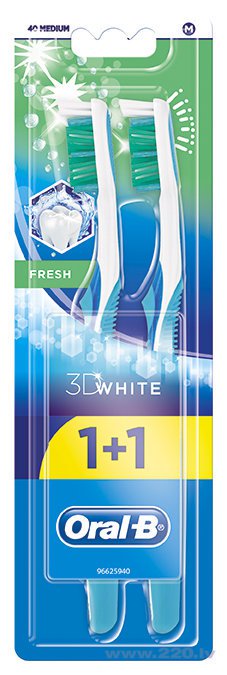 Oral-B 1+1 3D White Whitening Medium Toothbrush Set