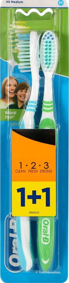 Oral-B 123 Natural Freshness ( .) Toothbrush, 2 pcs