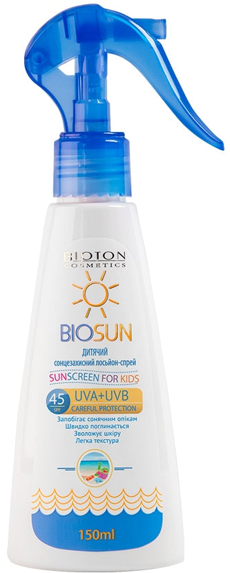 Bioton Cosmetics BioSun Kids Sunscreen Lotion Spray SPF 45, 150 mL