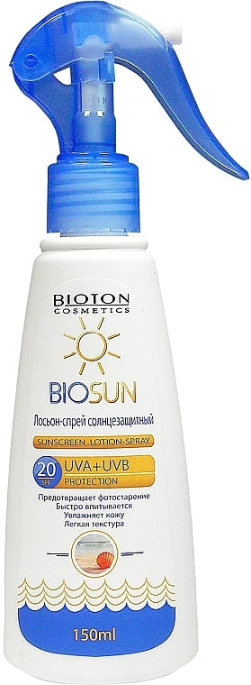 Bioton Cosmetics BioSun Sunscreen Lotion Spray SPF 20, 150 mL