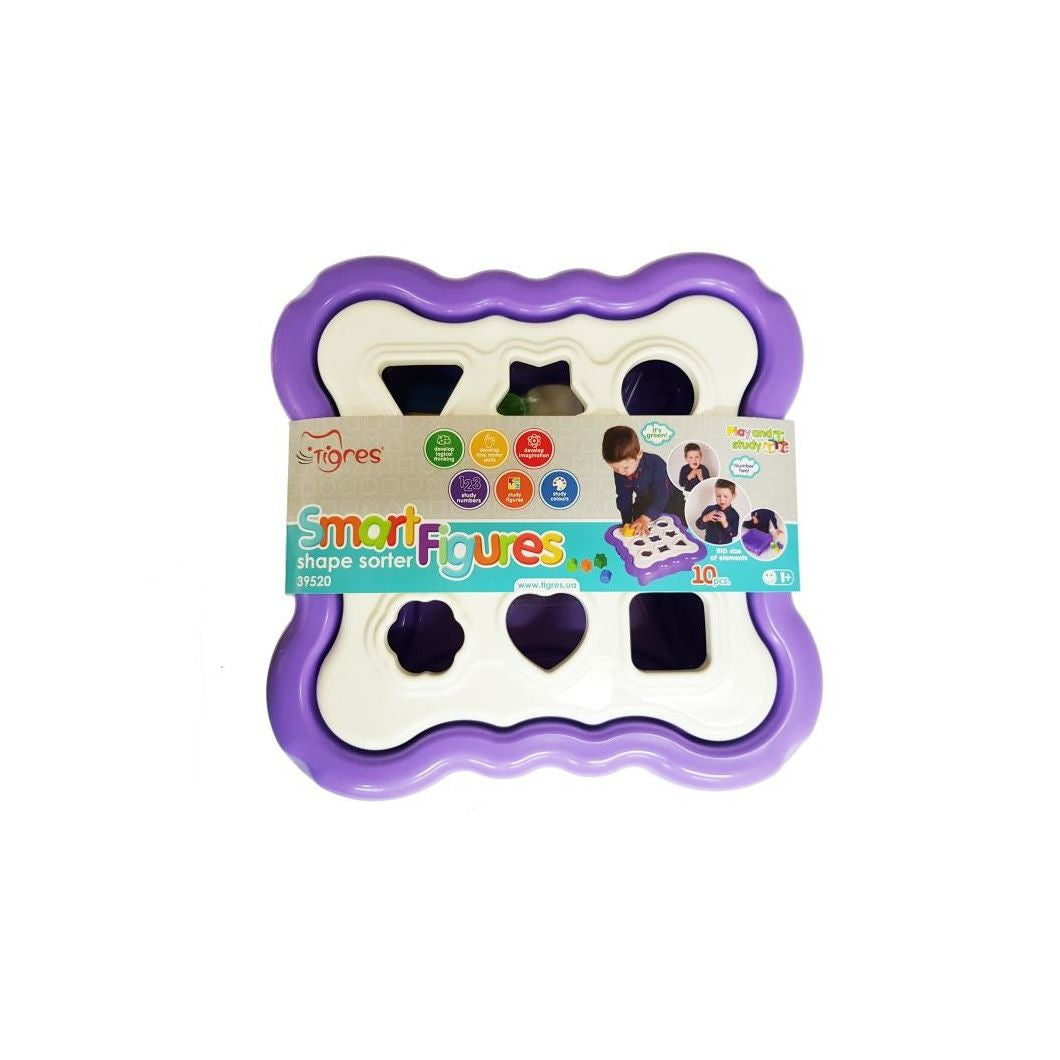 Tigres Smart Shapes 39520 Purple Shape Sorter, 10 pcs - Image 2