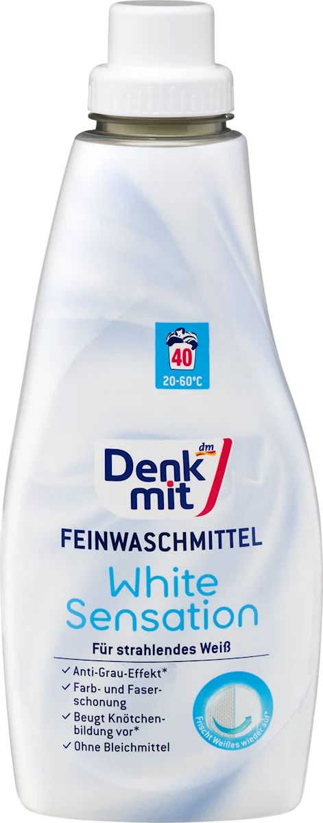 Denkmit White Sensation Liquid Laundry Detergent for Whites, 40 Loads, 1 L