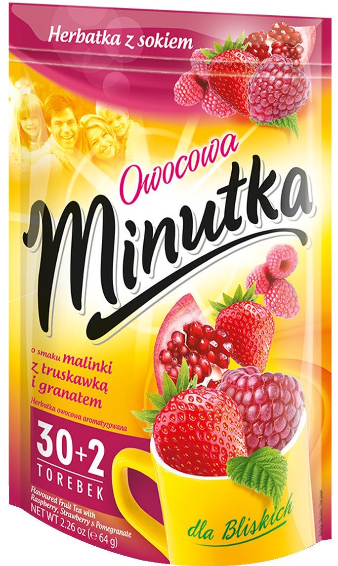 Minutka Raspberry, Strawberry & Pomegranate Tea, 32 Bags, 64 g