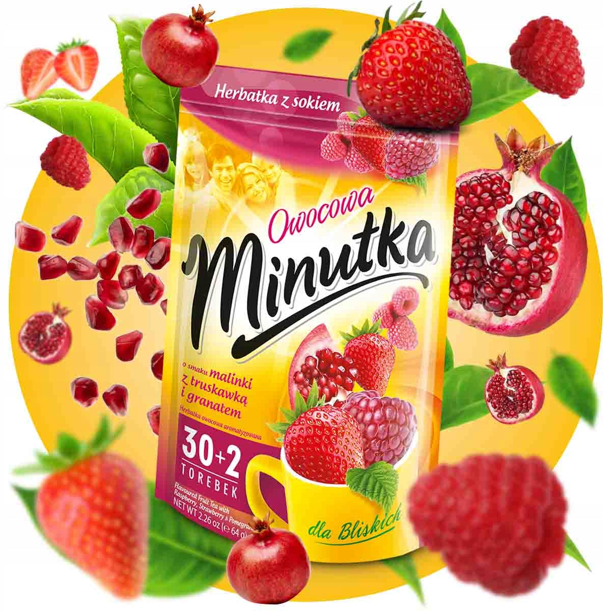 Minutka Raspberry, Strawberry & Pomegranate Tea, 32 Bags, 64 g - Image 2