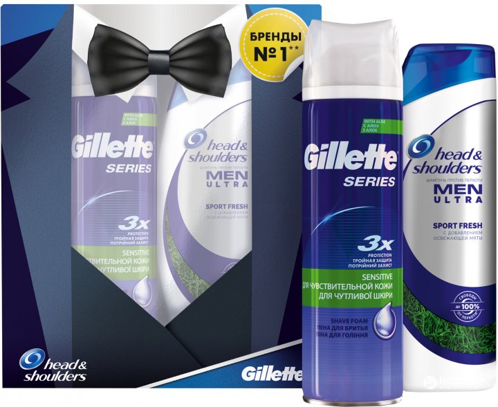 Gillette Men's Gift Set: Gillette Shaving Foam & Head & Shoulders Shampoo
