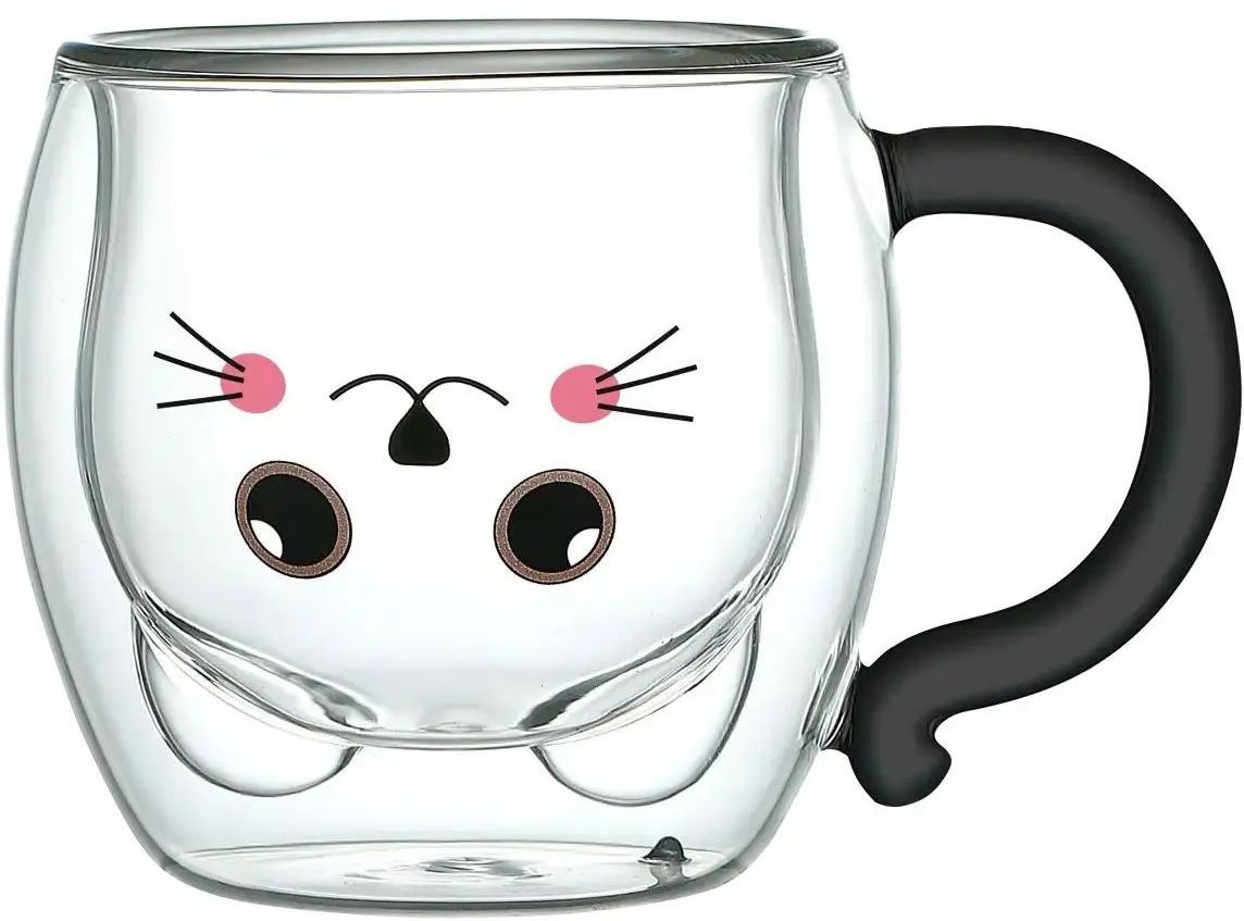 Vittora VT-5305-250 Cats Double-Wall Cup Set, 2 x 250 mL