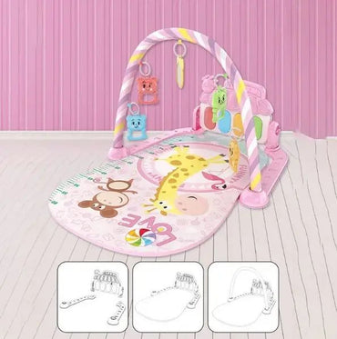 518 A24 Baby Play Mat with 5 Hanging Toys, Piano, Sound, Light & Height Chart - Image 2
