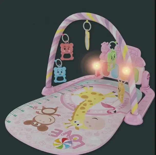 518 A24 Baby Play Mat with 5 Hanging Toys, Piano, Sound, Light & Height Chart - Image 3