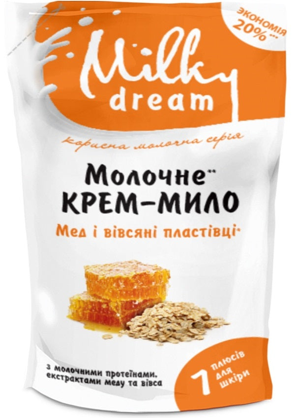 Milky Dream Honey & Oatmeal Liquid Cream Soap Refill Pouch, 1 L