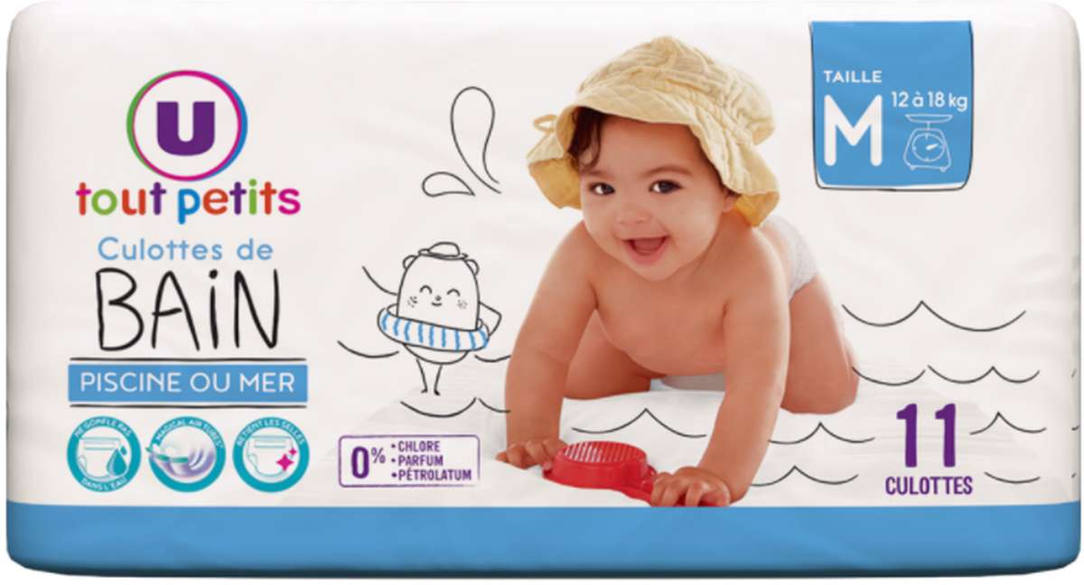 U Tout Petits M Baby Swim Diaper Pants, 12-18 kg, 11 pcs