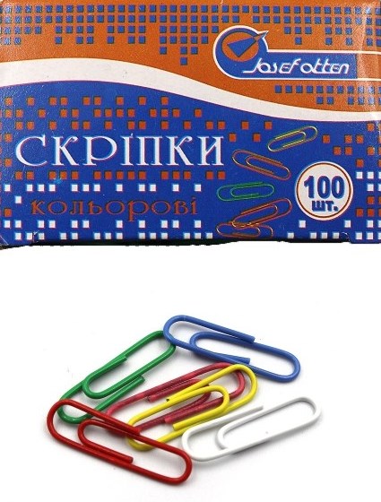 Josef Otten 208ZN Colored Paper Clips, 28 mm, 100 pcs