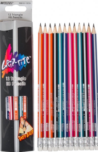 Marco Grip-Rite 9001/12 Graphite Pencil with Eraser