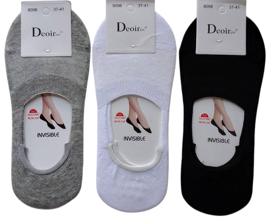 Deoiros 8098 Women's No-Show Socks, Size 37-41