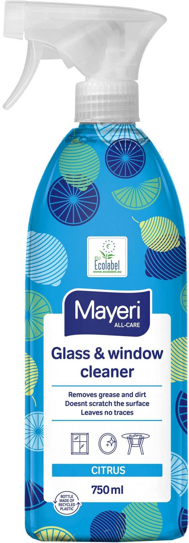 Mayeri Lemon Glass Cleaner Spray, 750 mL