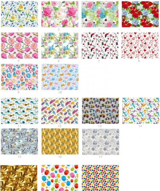 Fresh Gift Wrapping Paper, Assorted, 64 x 90 cm