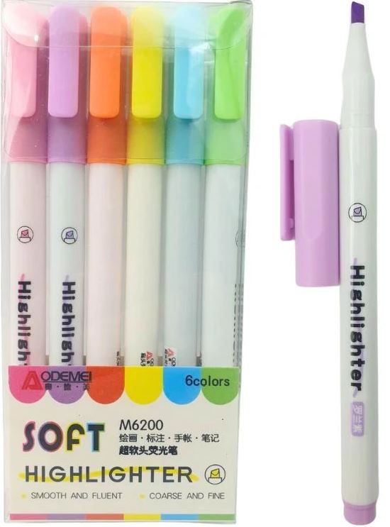 Aodemei M6200 Highlighter Set, 6 Colors