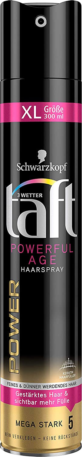 Taft Power Powerfu Age Keratin Hair Spray, 300 mL