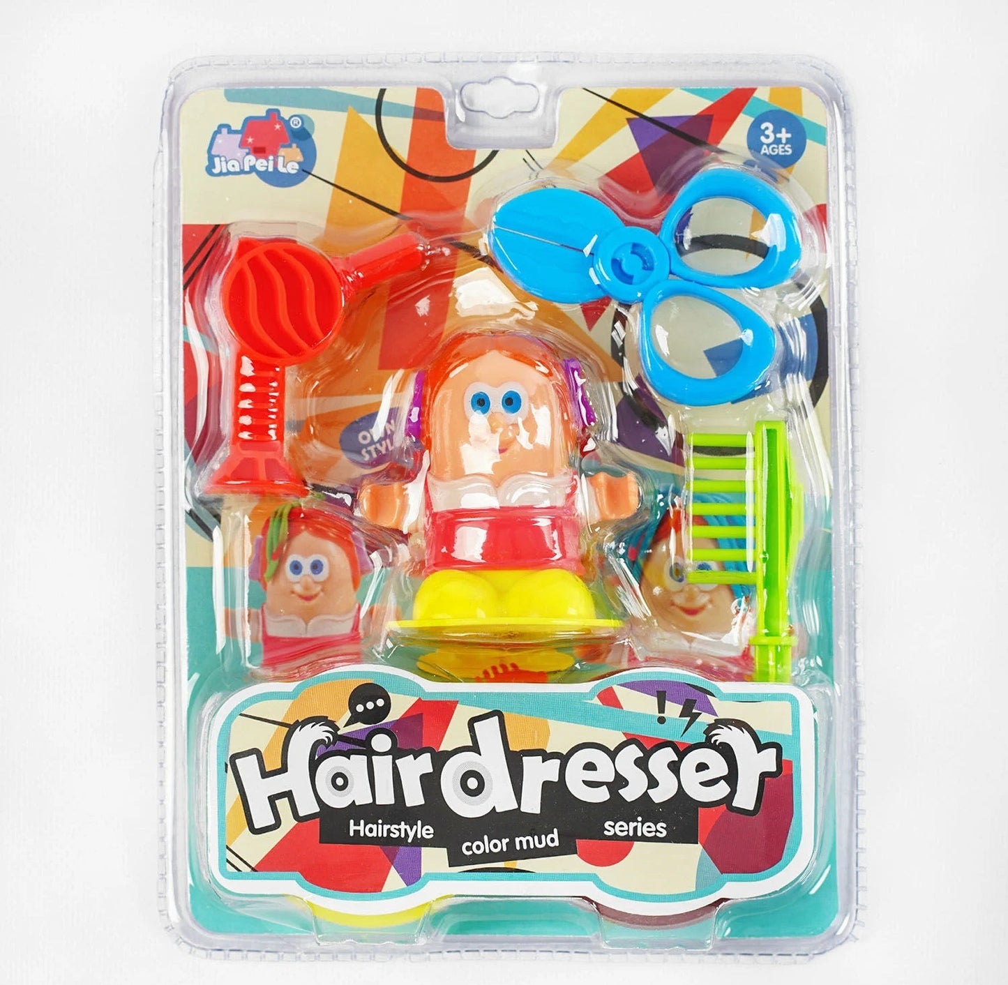 5838-121B Hairdresser Modeling Dough Set with Accessories, 2 Colors
