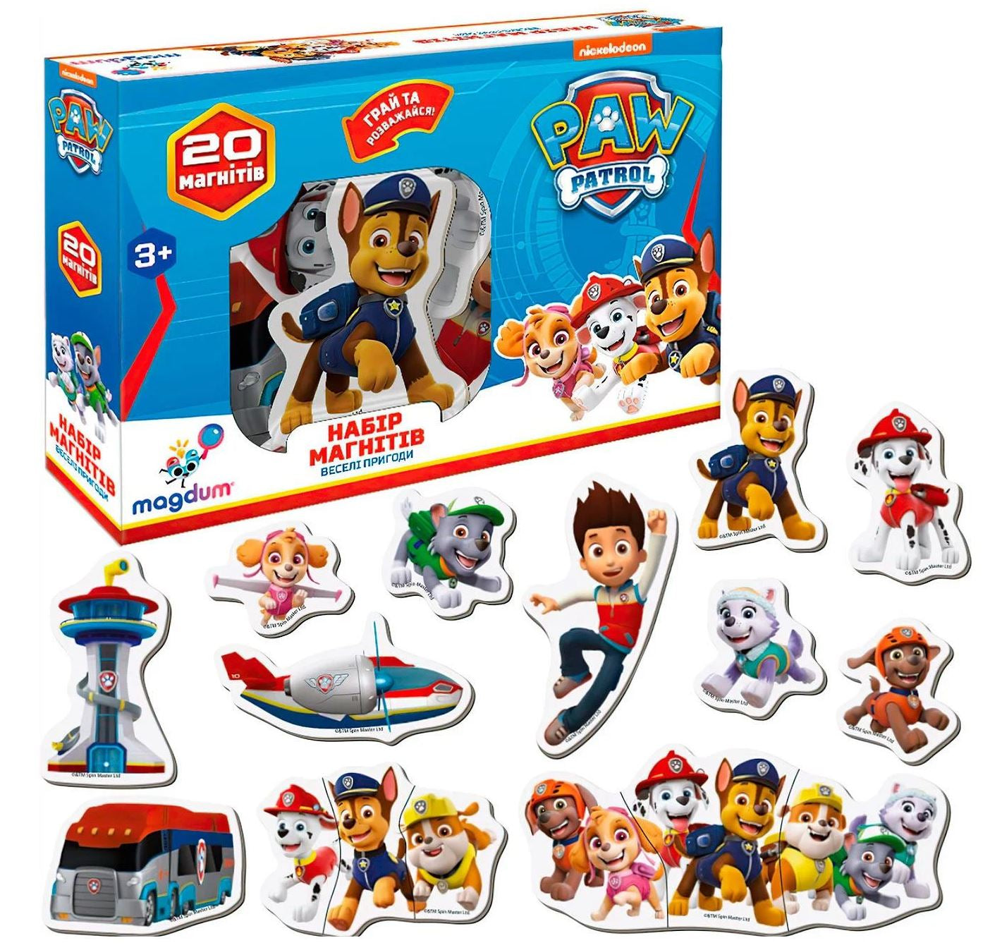 Magdum ML4034-01 Paw Patrol Fun Adventures Magnet Set, 20 Magnets