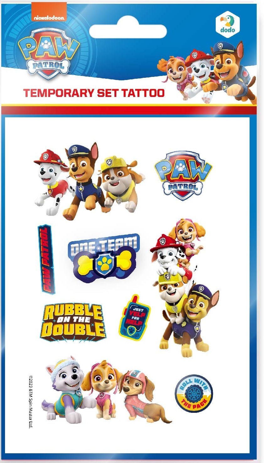 Dodo 200435 Paw Patrol Team Temporary Tattoo Set