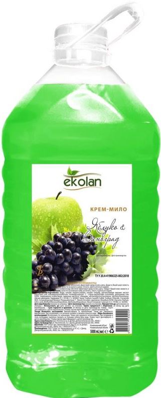 Ekolan Apple & Grape Liquid Cream Soap, 5 kg
