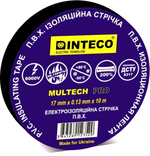 Inteco Black Electrical Tape, 10 m