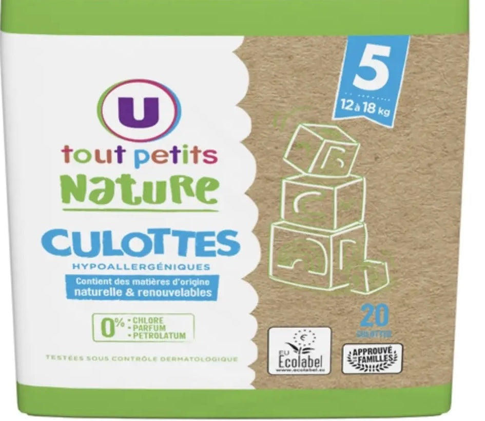 U Tout Petits Nature Size 5 Baby Pull-Up Diaper Pants, 12-18 kg, 20 pcs