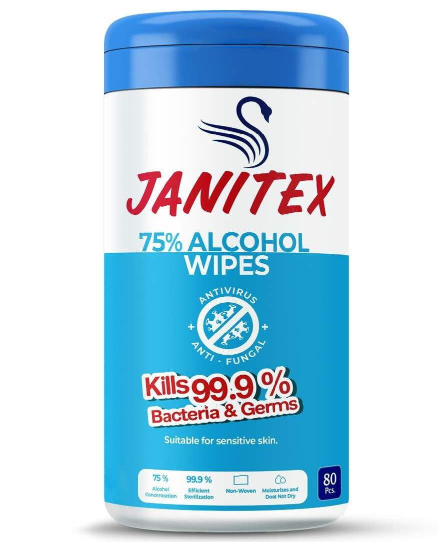 Janitex 75% Alcohol Tub Disinfecting Wet Wipes, 80 pcs