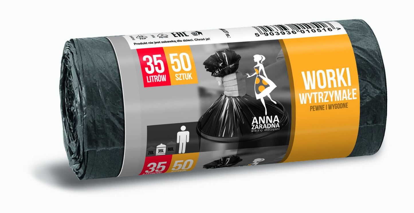 Anna Zaradna Garbage Bags, 35 L, 50 pcs