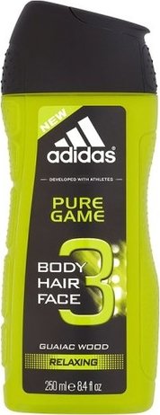 Adidas Men's Pure Game 3-in-1 Shower Gel, 250 mL