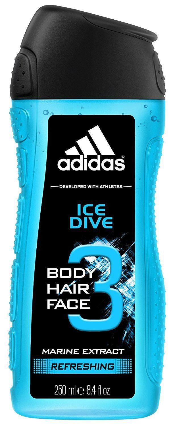 Adidas Men's Ice Dive 3-in-1 Shower Gel, 250 mL