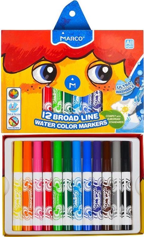 Marco 1630-12CB Felt-Tip Markers, 12 Colors