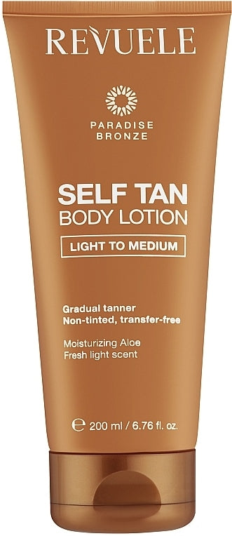 Revuele Light to Medium Body Self-Tanning Lotion, 200 mL