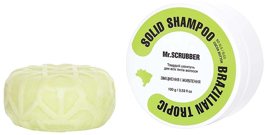 Mr.Scrubber Brazilian Tropic Strengthening & Nourishing Solid Shampoo, 100 g