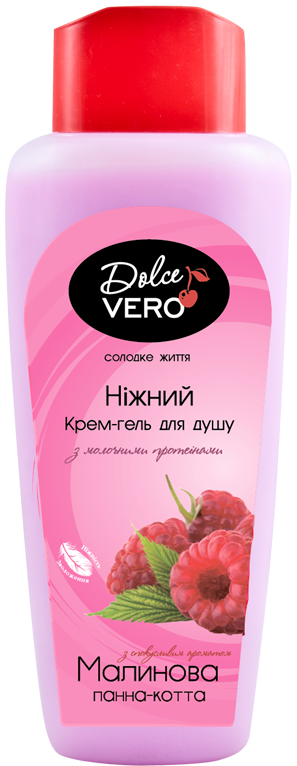 Dolce Vero Raspberry Panna Cotta Shower Cream Gel, 330 mL