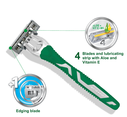 Wilkinson Sword Quattro 4 Titanium Sensitive Razors, 3 + 1 pcs - Image 2