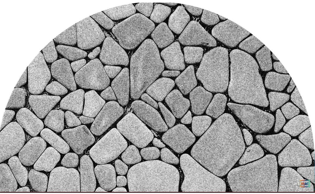 Artimat Semi-Round Doormat KR-602-9 Stones 45 x, 75 cm