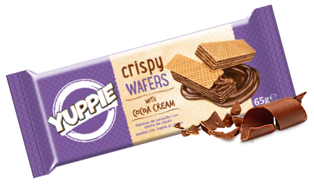 Yuppie Cocoa Cream Wafers, 65 g