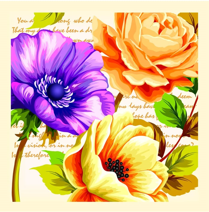 Luxy Elegant Flowers 3-Ply Table Napkins, 18 pcs, 33 x 33 cm
